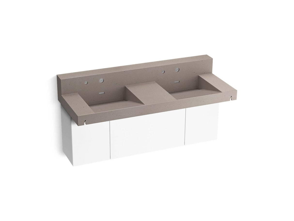 Constellation™ 60" wall-mount basin lavatory system with backsplash