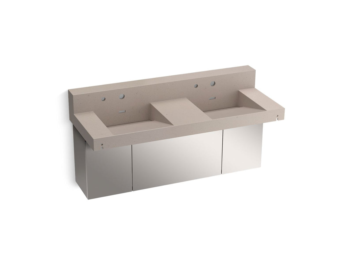 Constellation™ 60" wall-mount basin lavatory system with backsplash