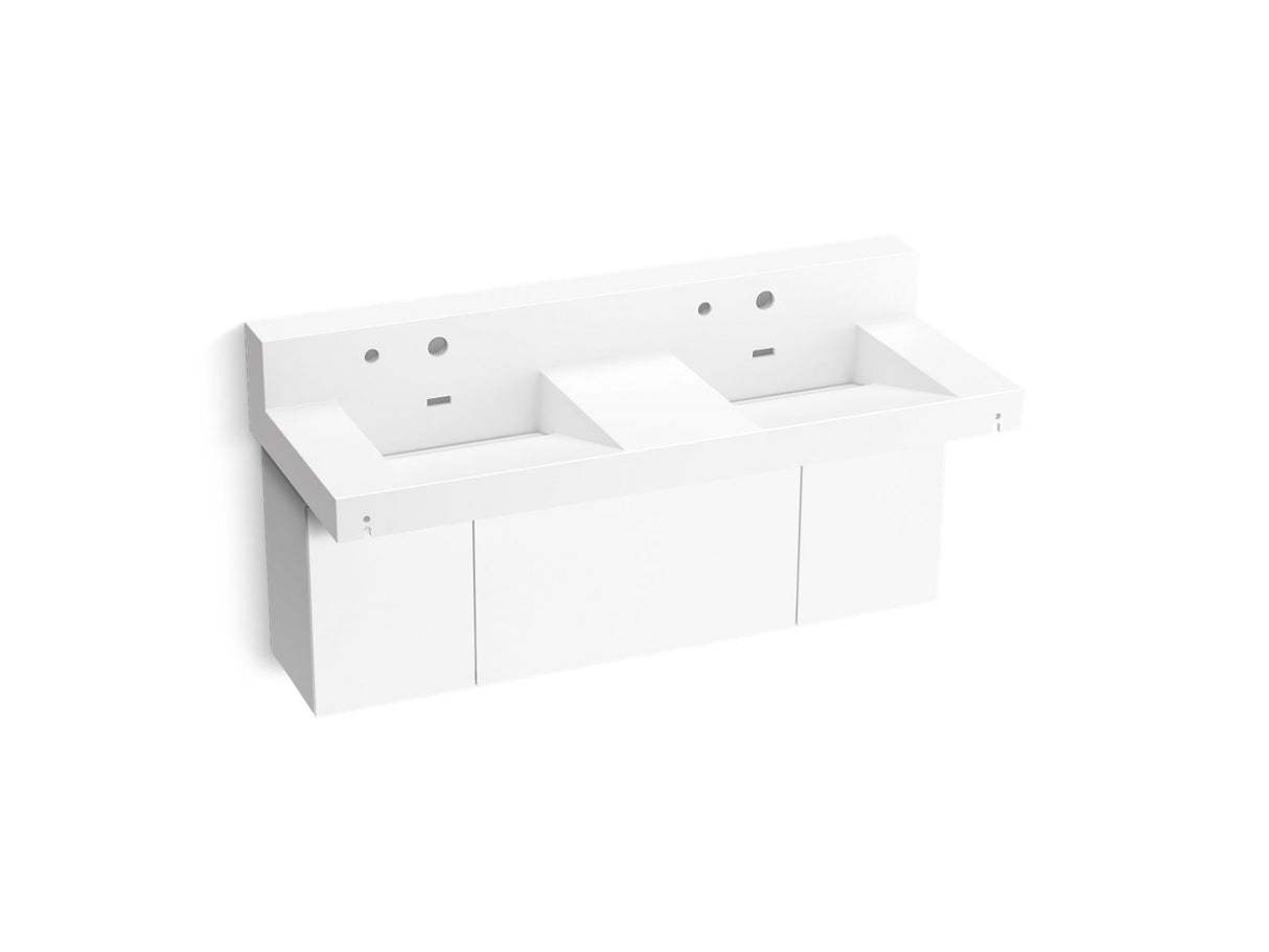 Constellation™ 60" wall-mount basin lavatory system with backsplash
