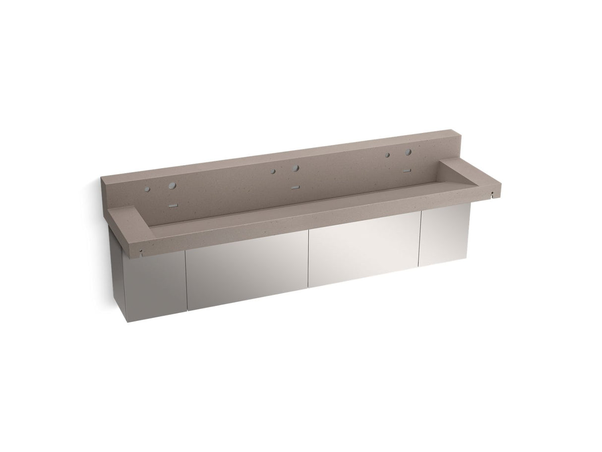 Constellation™ 90" wall-mount trough lavatory system with backsplash