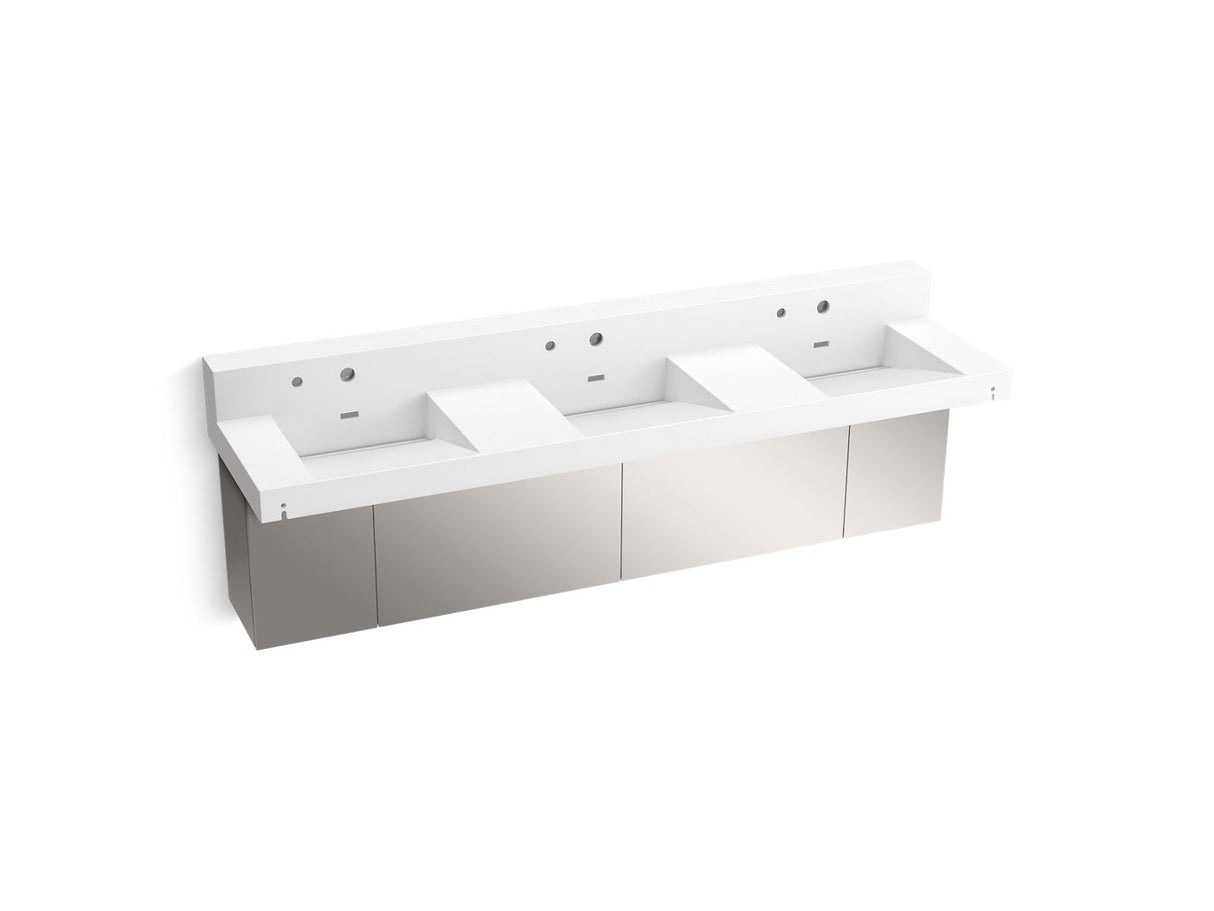 Constellation™ 90" wall-mount basin lavatory system with backsplash