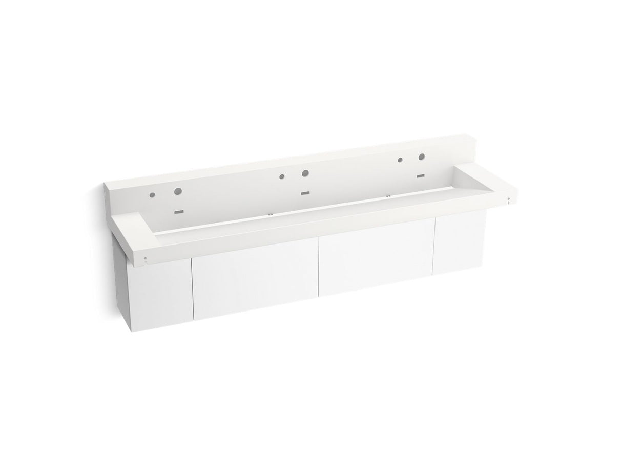 Constellation™ 90" wall-mount trough lavatory system with backsplash