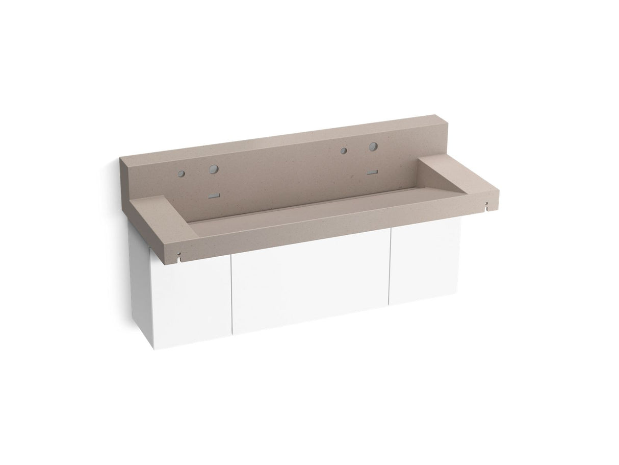 Constellation™ 60" wall-mount trough lavatory system with backsplash