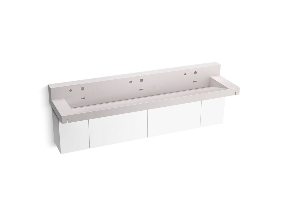 Constellation™ 90" wall-mount trough lavatory system with backsplash