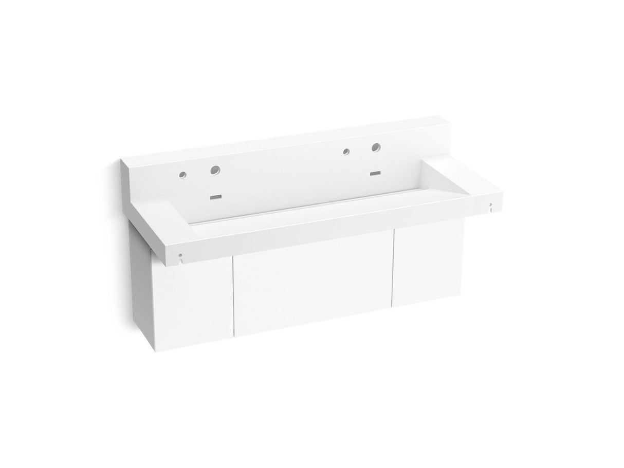 Constellation™ 60" wall-mount trough lavatory system with backsplash