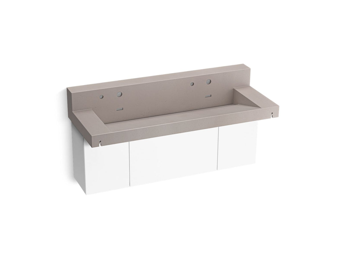 Constellation™ 60" wall-mount trough lavatory system with backsplash