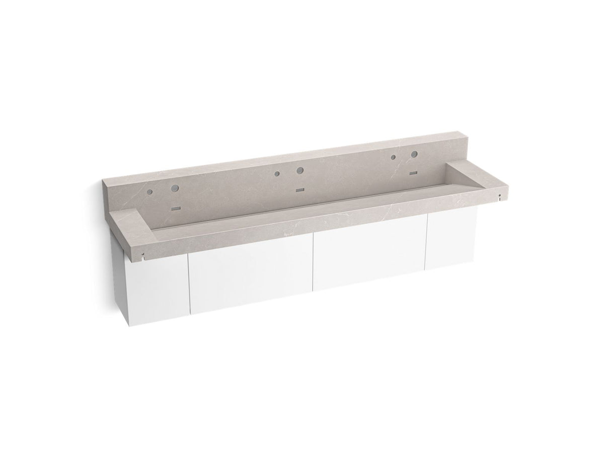 Constellation™ 90" wall-mount trough lavatory system with backsplash