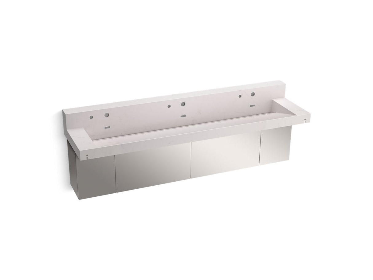 Constellation™ 90" wall-mount trough lavatory system with backsplash
