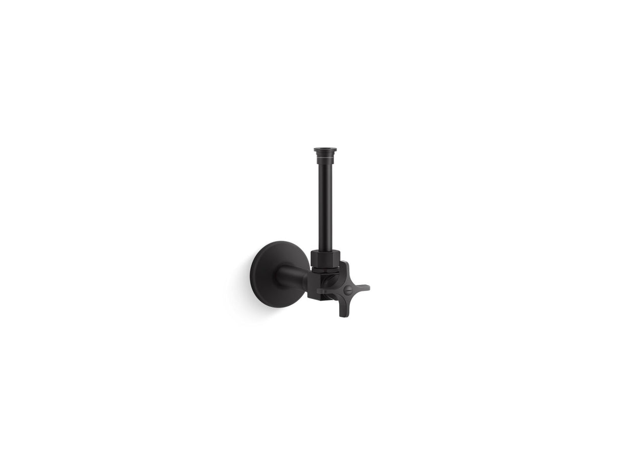 1/2" angle supply with stop, cross handle and rigid vertical tube
