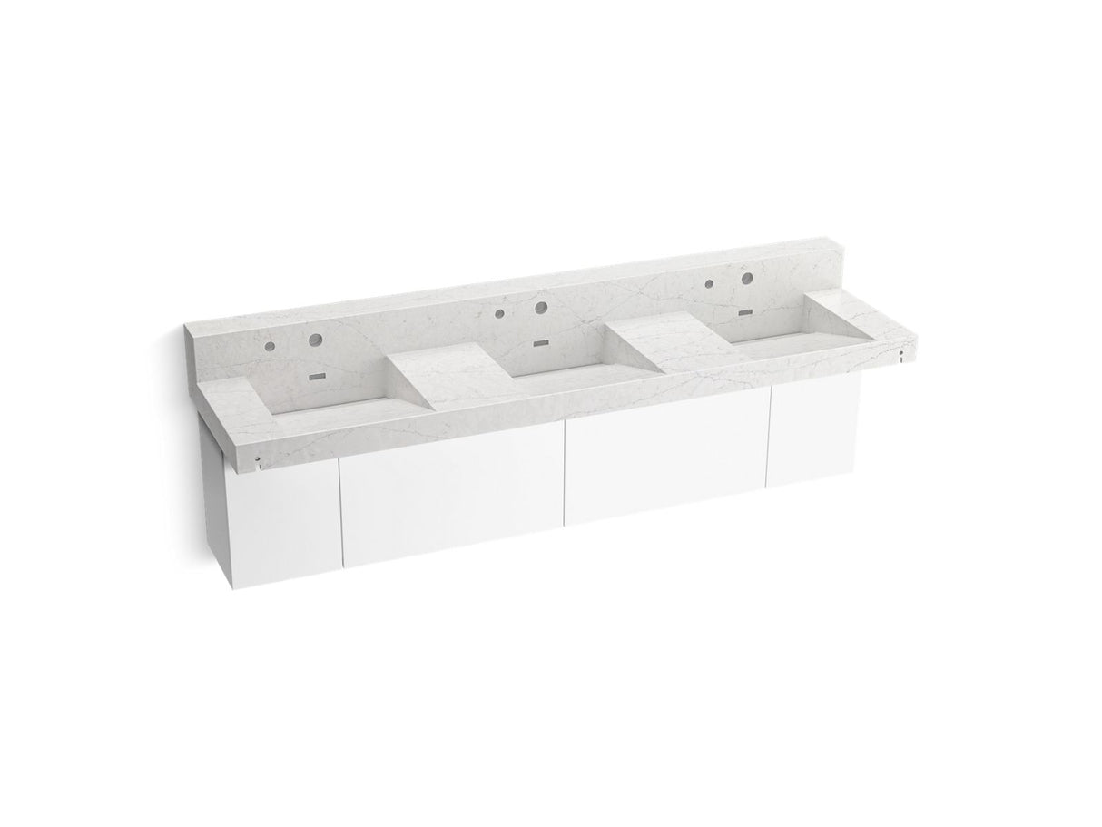 Constellation™ 90" wall-mount basin lavatory system with backsplash