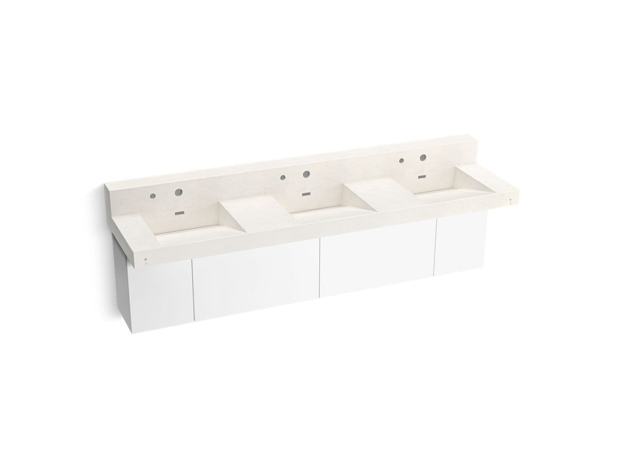 Constellation™ 90" wall-mount basin lavatory system with backsplash