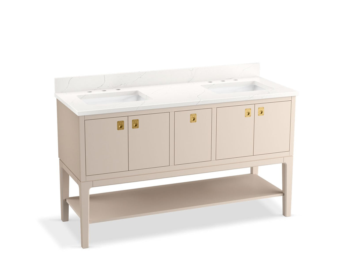 Seagrove® by Studio McGee 60" bathroom vanity cabinet with sinks and quartz top
