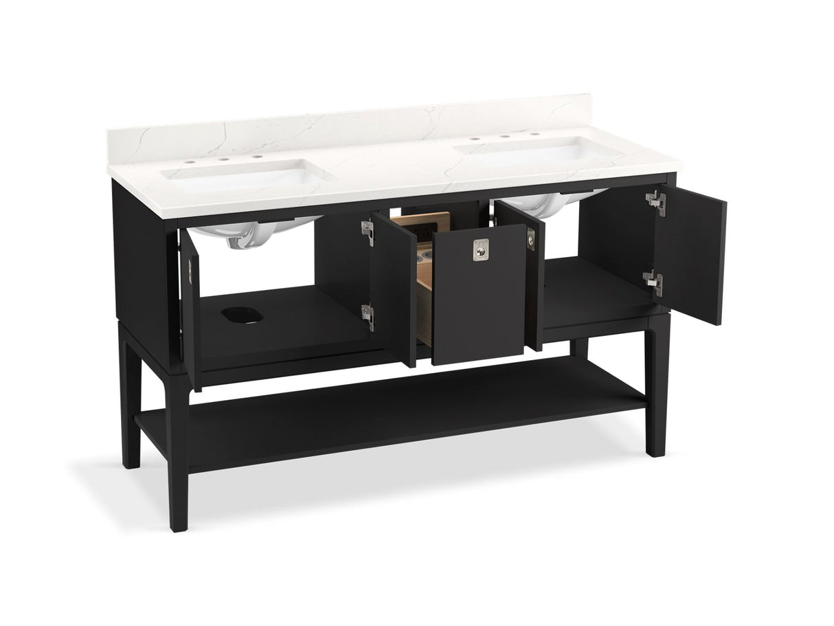 Seagrove® by Studio McGee 60" bathroom vanity cabinet with sinks and quartz top