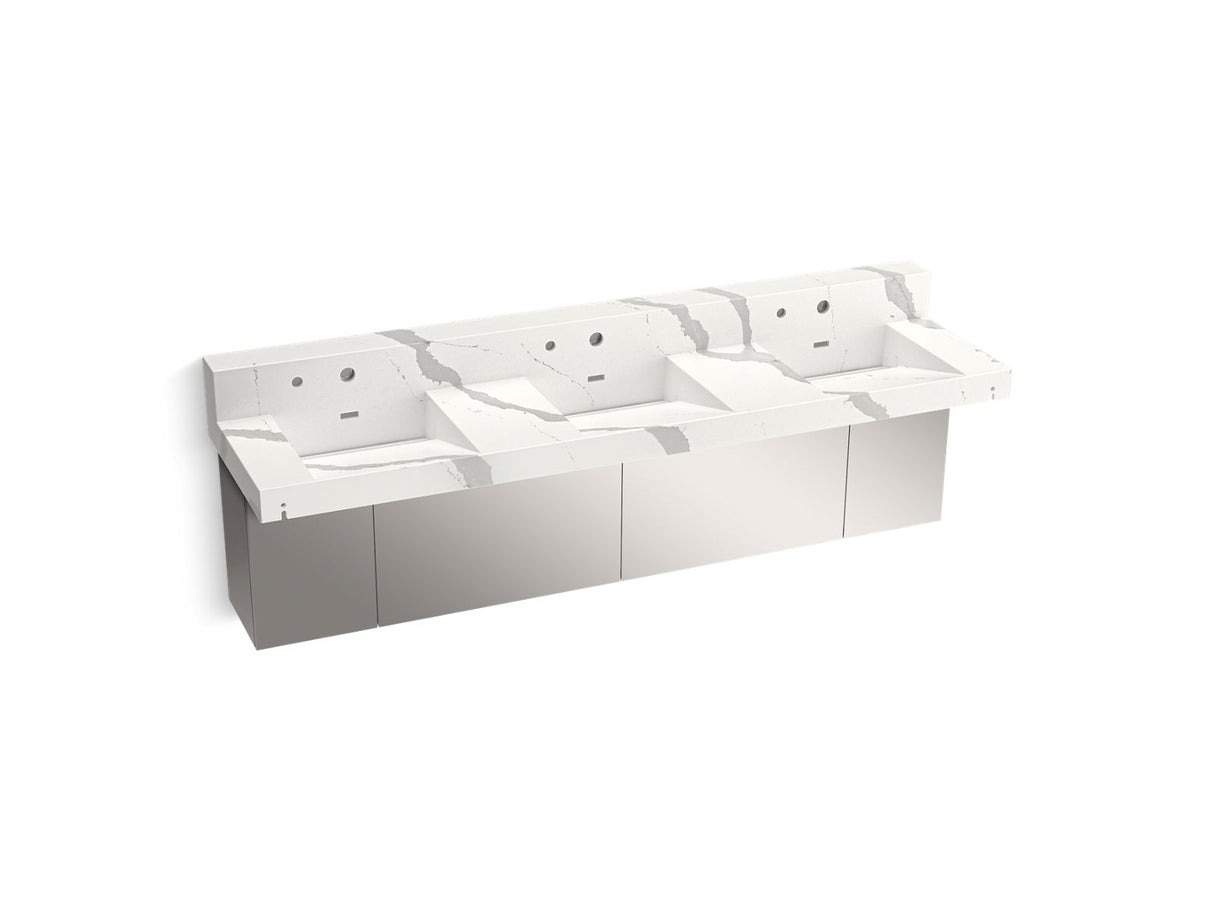 Constellation™ 90" wall-mount basin lavatory system with backsplash