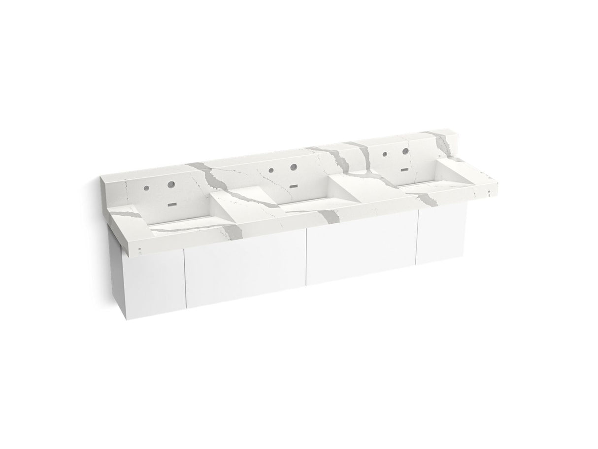 Constellation™ 90" wall-mount basin lavatory system with backsplash