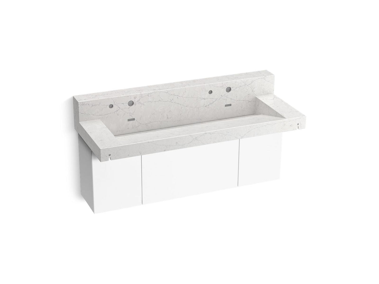 Constellation™ 60" wall-mount trough lavatory system with backsplash