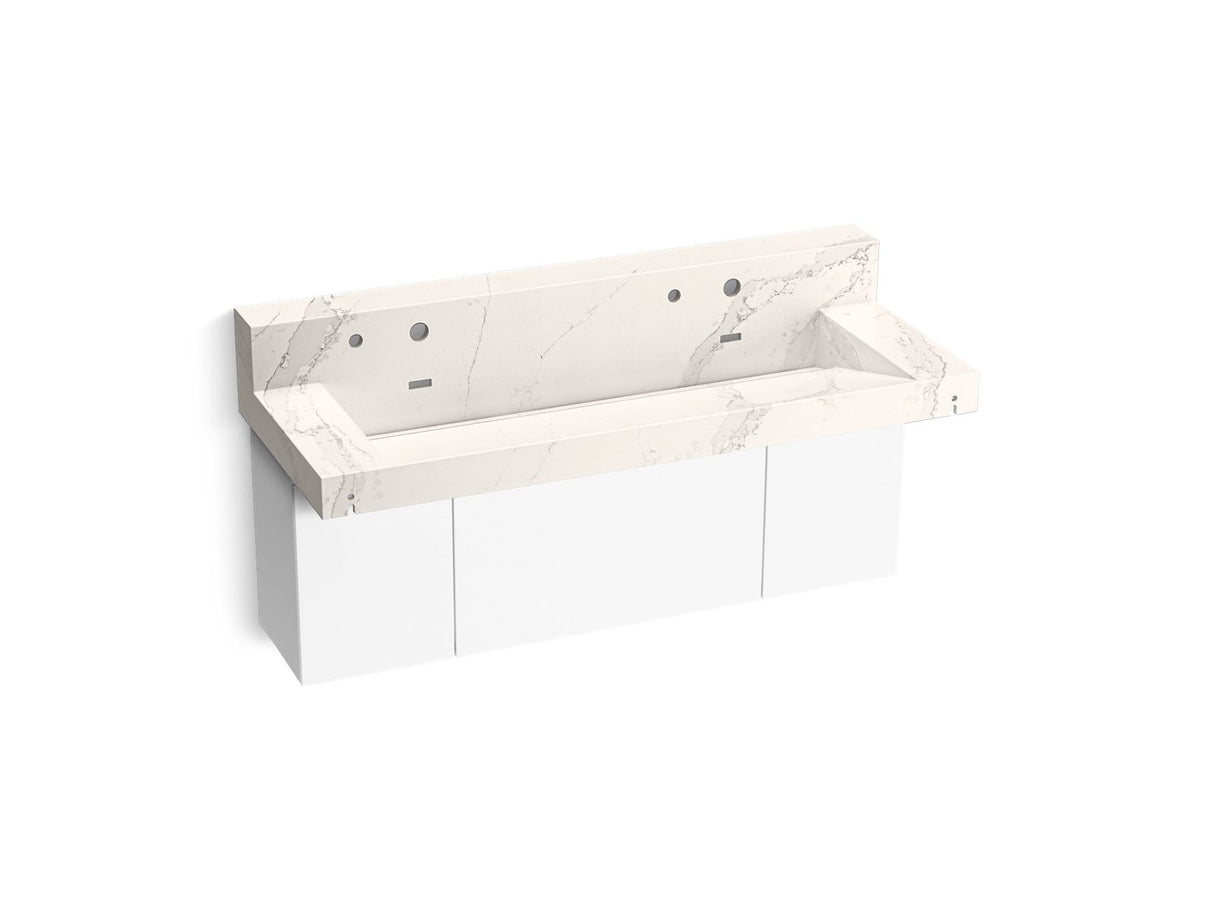 Constellation™ 60" wall-mount trough lavatory system with backsplash