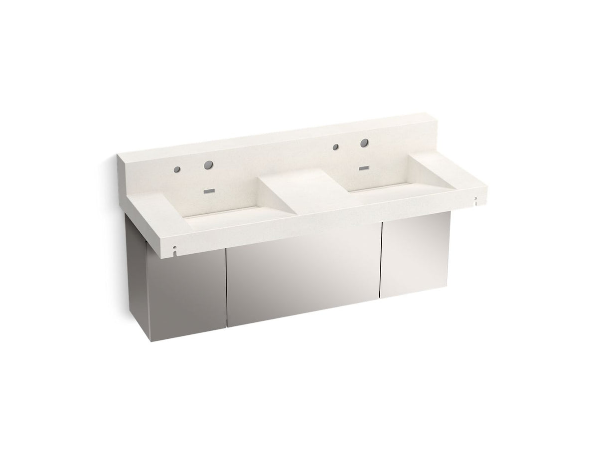 Constellation™ 60" wall-mount basin lavatory system with backsplash