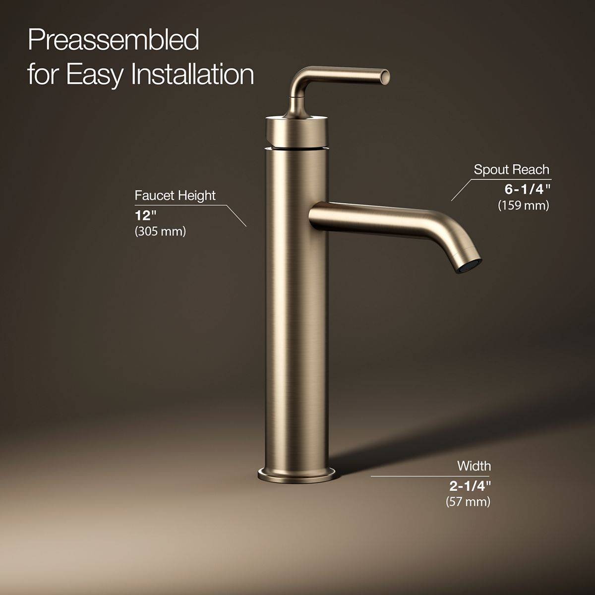 Purist® Tall single-handle bathroom sink faucet with Lever handle, 1.2 gpm