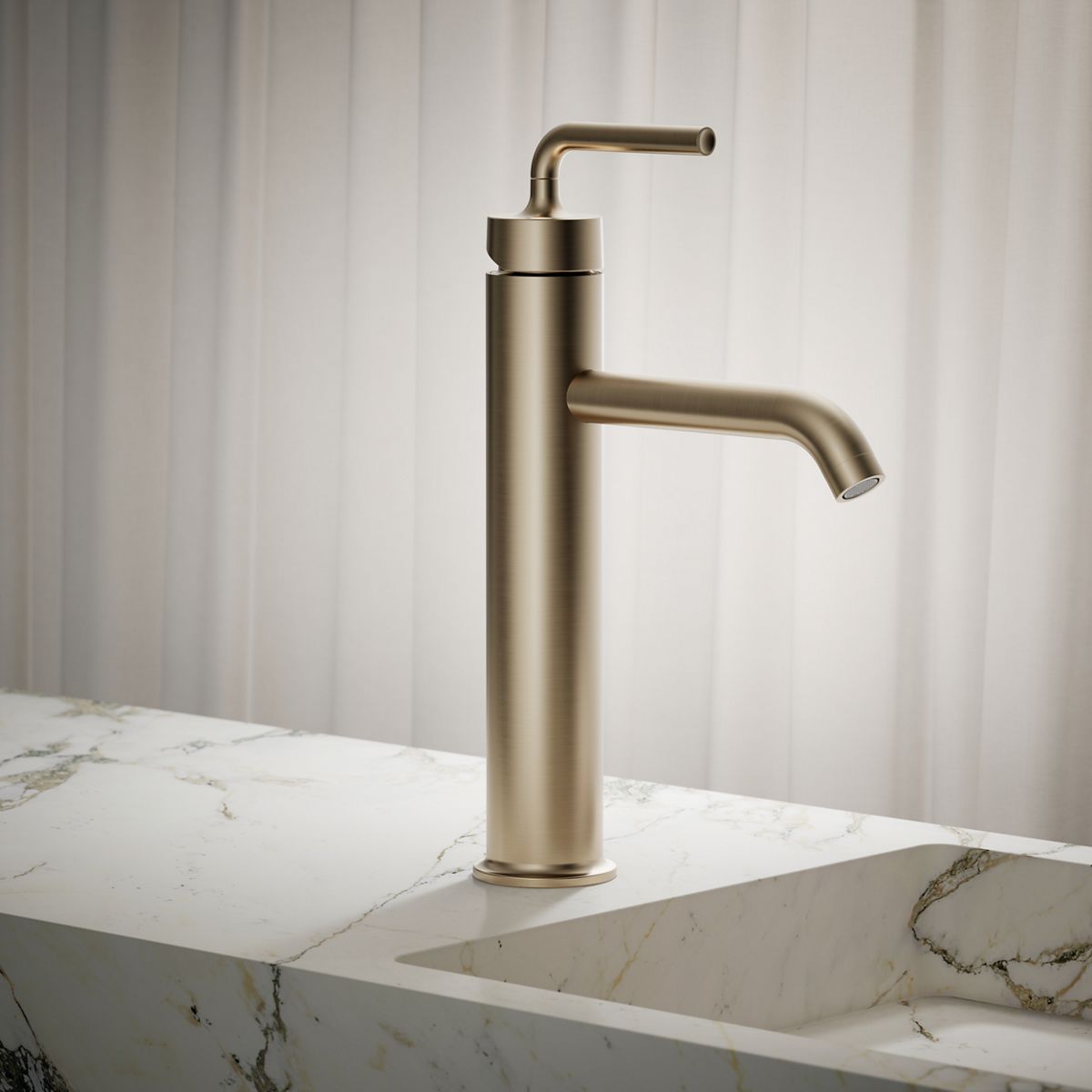 Purist® Tall single-handle bathroom sink faucet with Lever handle, 1.2 gpm