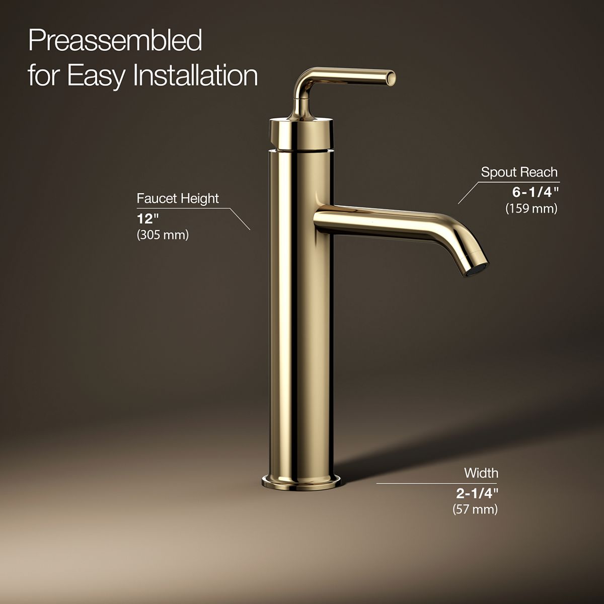 Purist® Tall single-handle bathroom sink faucet with Lever handle, 1.2 gpm