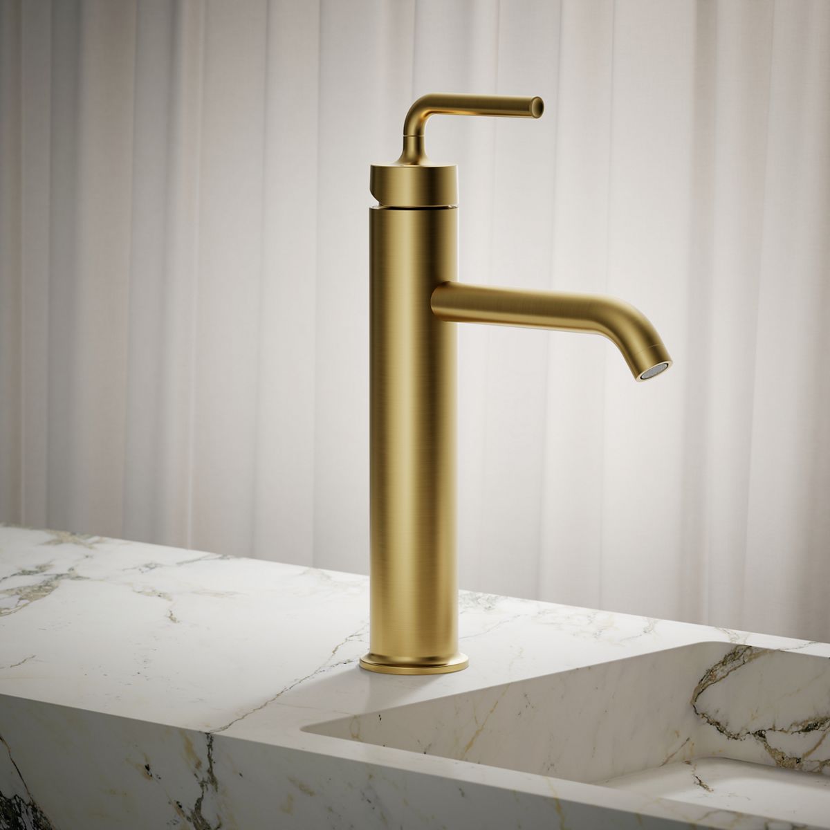 Purist® Tall single-handle bathroom sink faucet with Lever handle, 1.2 gpm