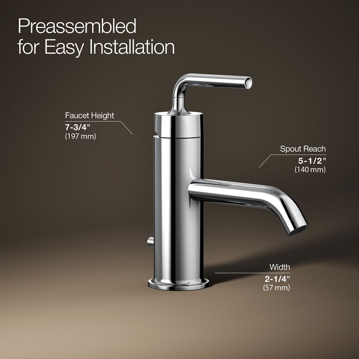 Purist® Single-handle bathroom sink faucet with Straight Lever handle, 1.2 gpm