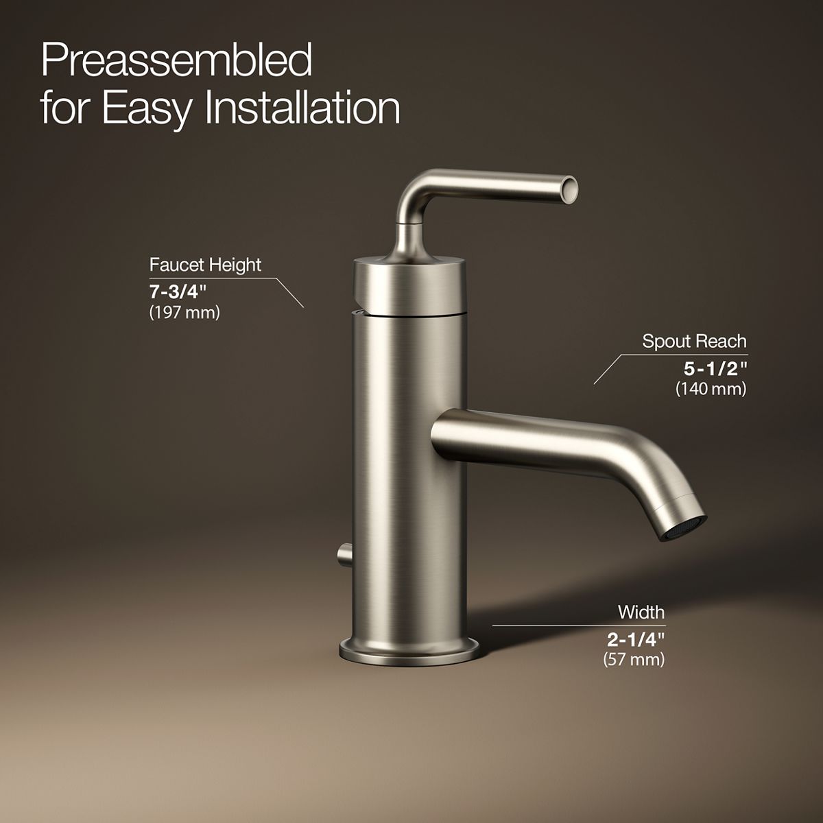 Purist® Single-handle bathroom sink faucet with Straight Lever handle, 1.2 gpm