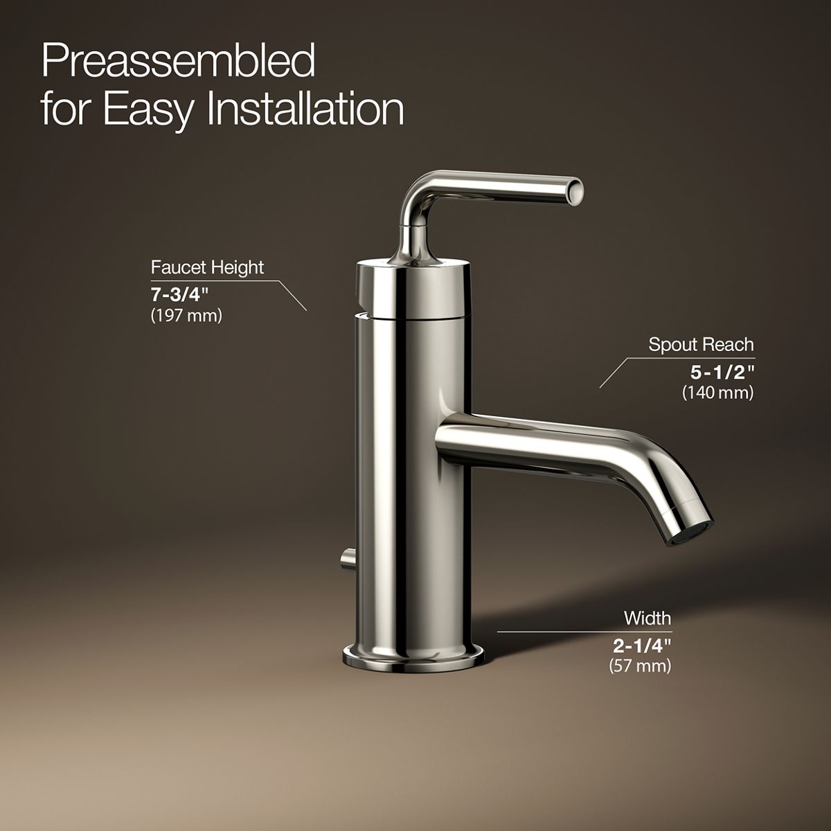 Purist® Single-handle bathroom sink faucet with Straight Lever handle, 1.2 gpm