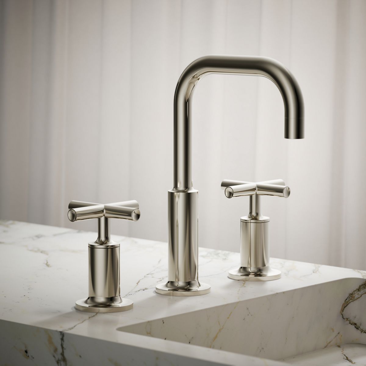 Purist® Widespread bathroom sink faucet with Cross handles, 1.2 gpm