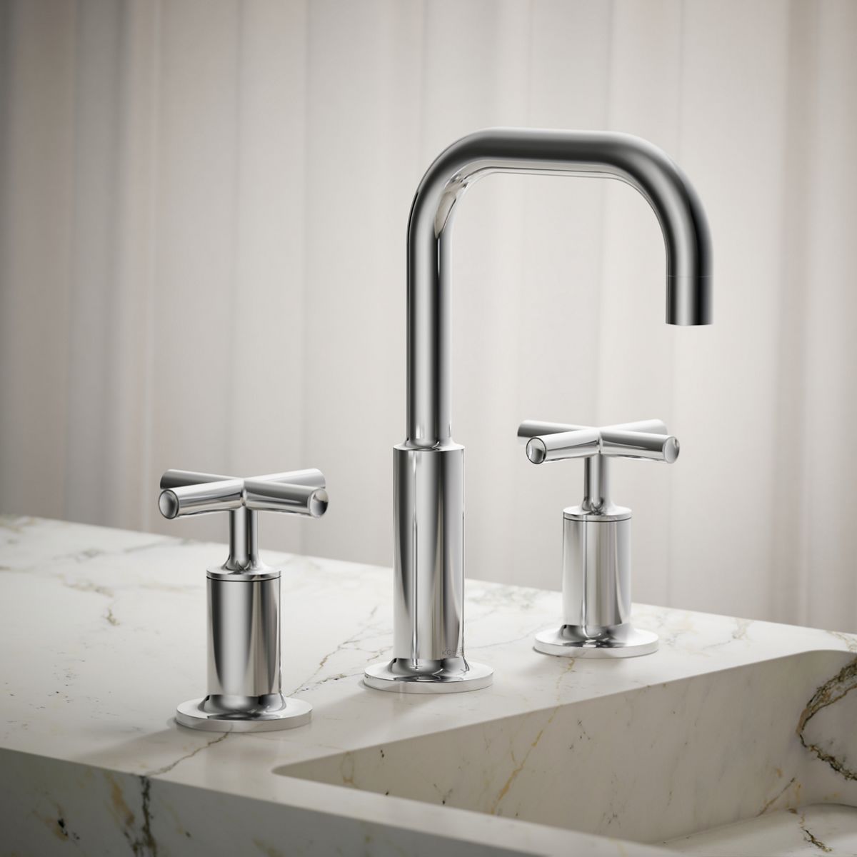 Purist® Widespread bathroom sink faucet with Cross handles, 1.2 gpm