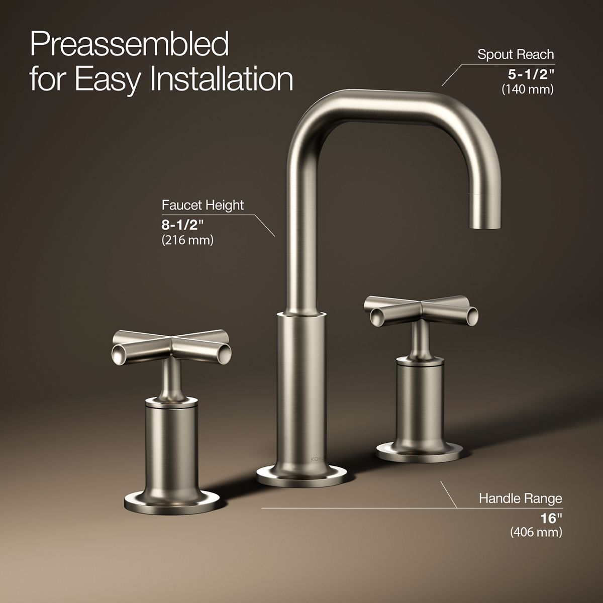 Purist® Widespread bathroom sink faucet with Cross handles, 1.2 gpm