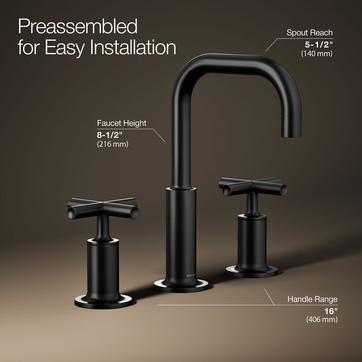 Purist® Widespread bathroom sink faucet with Cross handles, 1.2 gpm