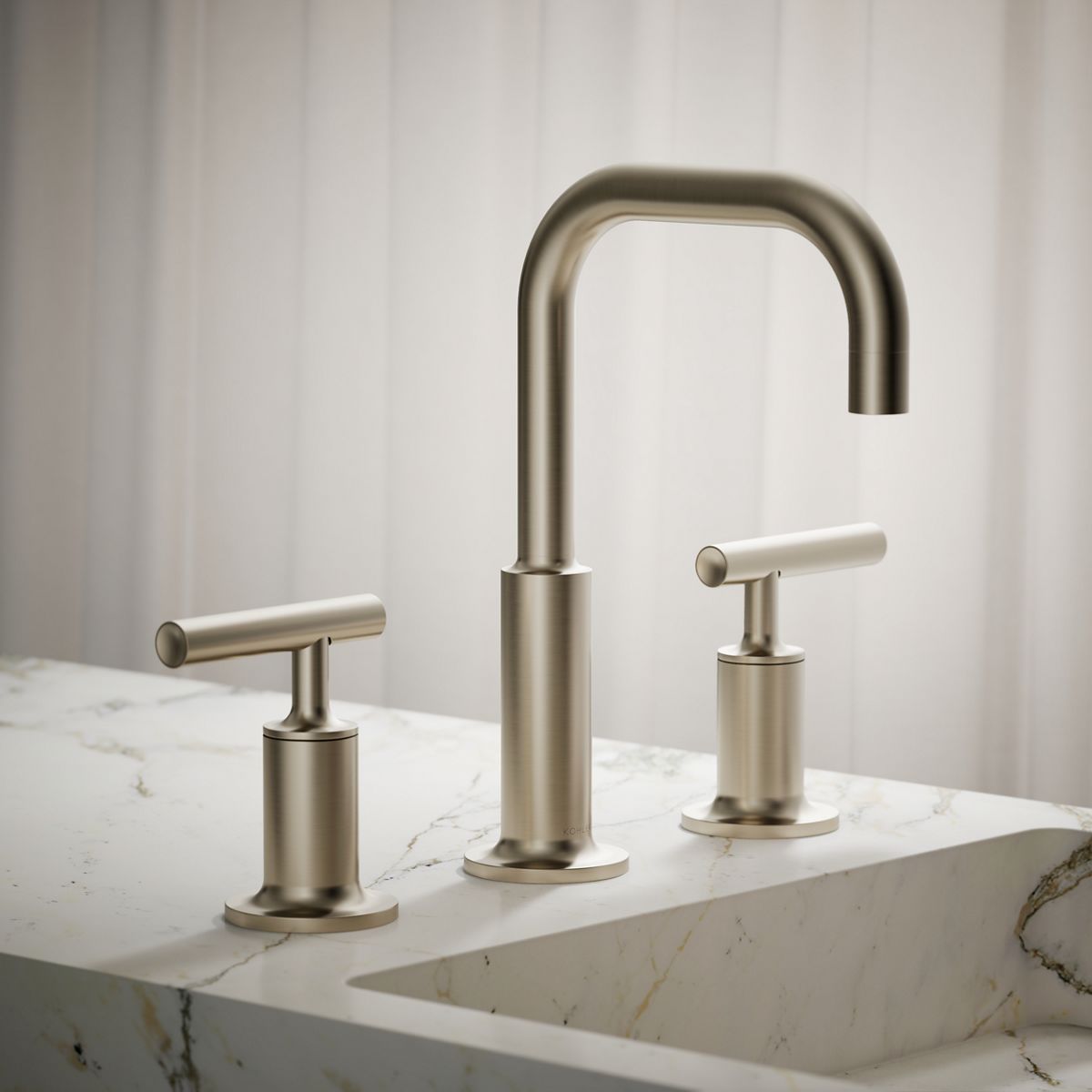 Purist® Widespread bathroom sink faucet with Lever handles, 1.2 gpm