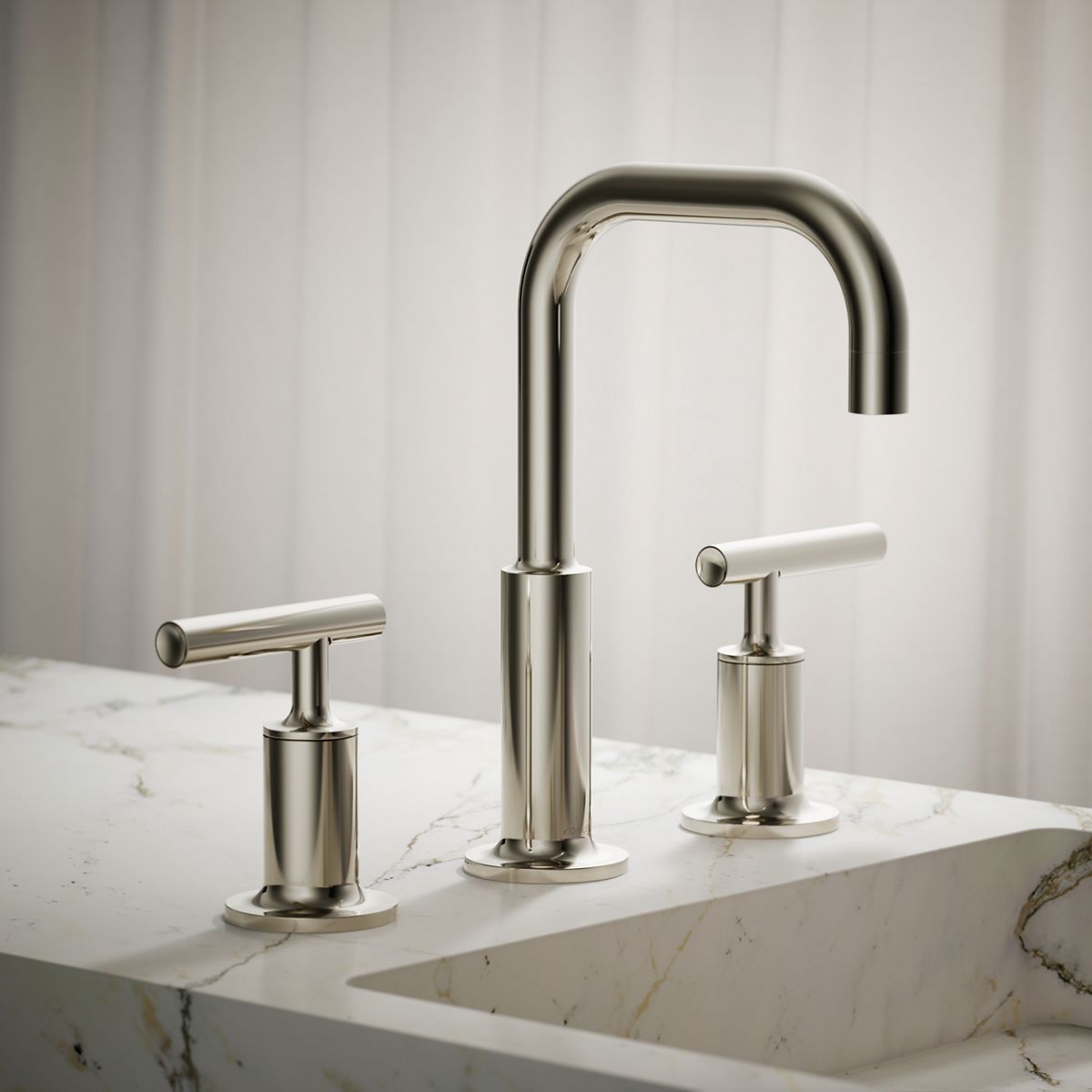 Purist® Widespread bathroom sink faucet with Lever handles, 1.2 gpm