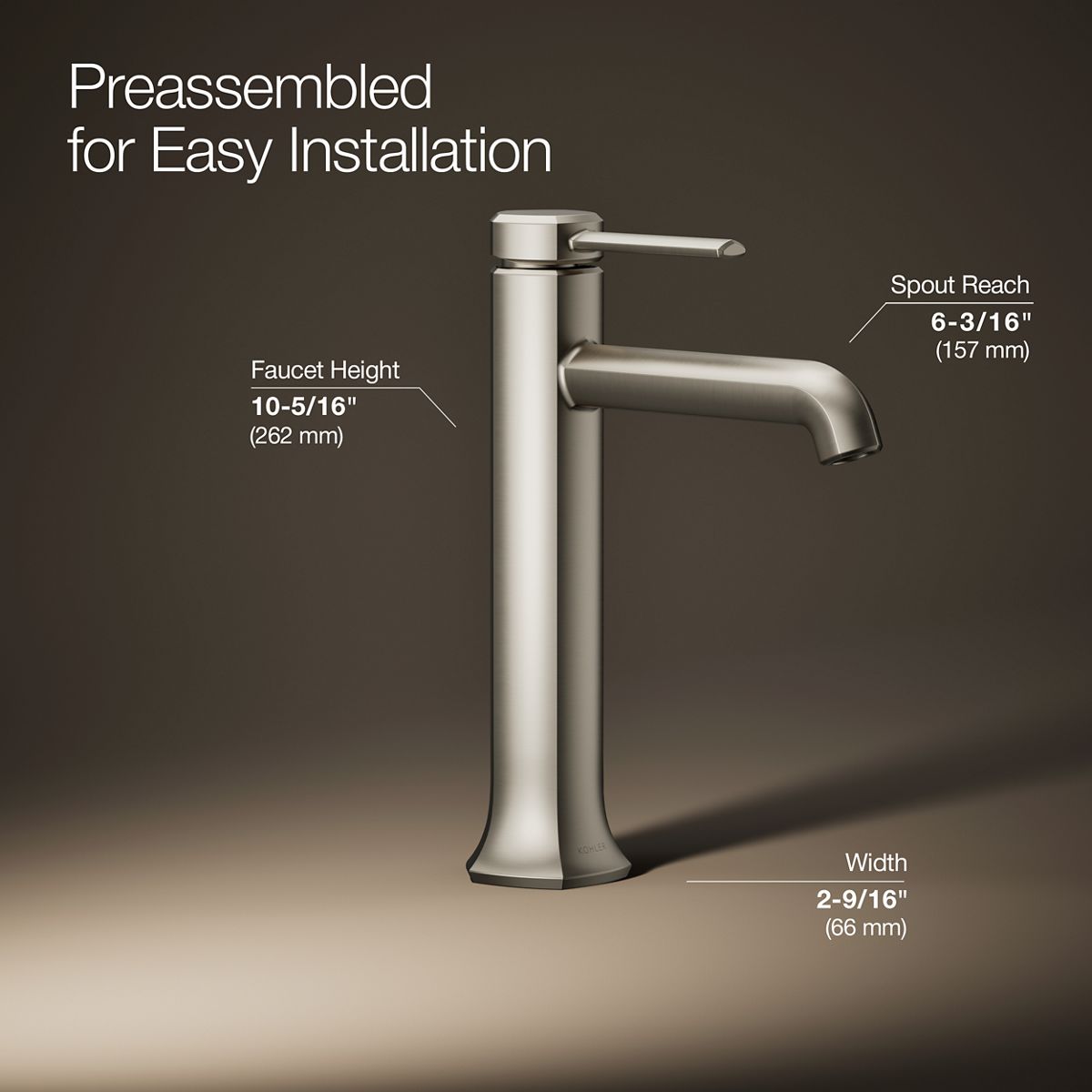 Occasion® Tall single-handle bathroom sink faucet, 1.2 gpm