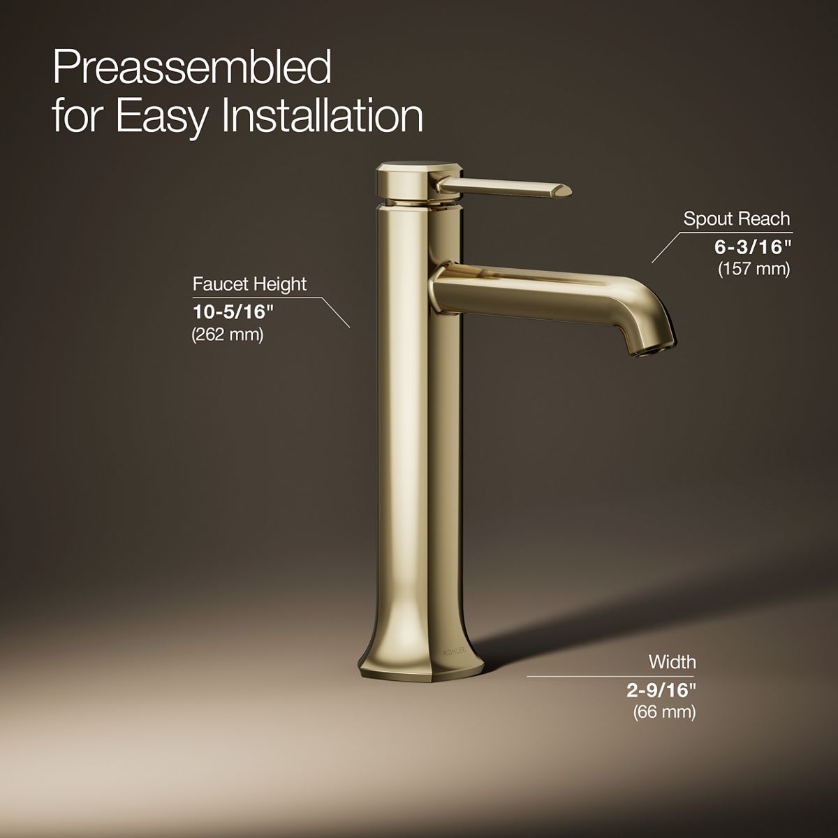 Occasion® Tall single-handle bathroom sink faucet, 1.2 gpm
