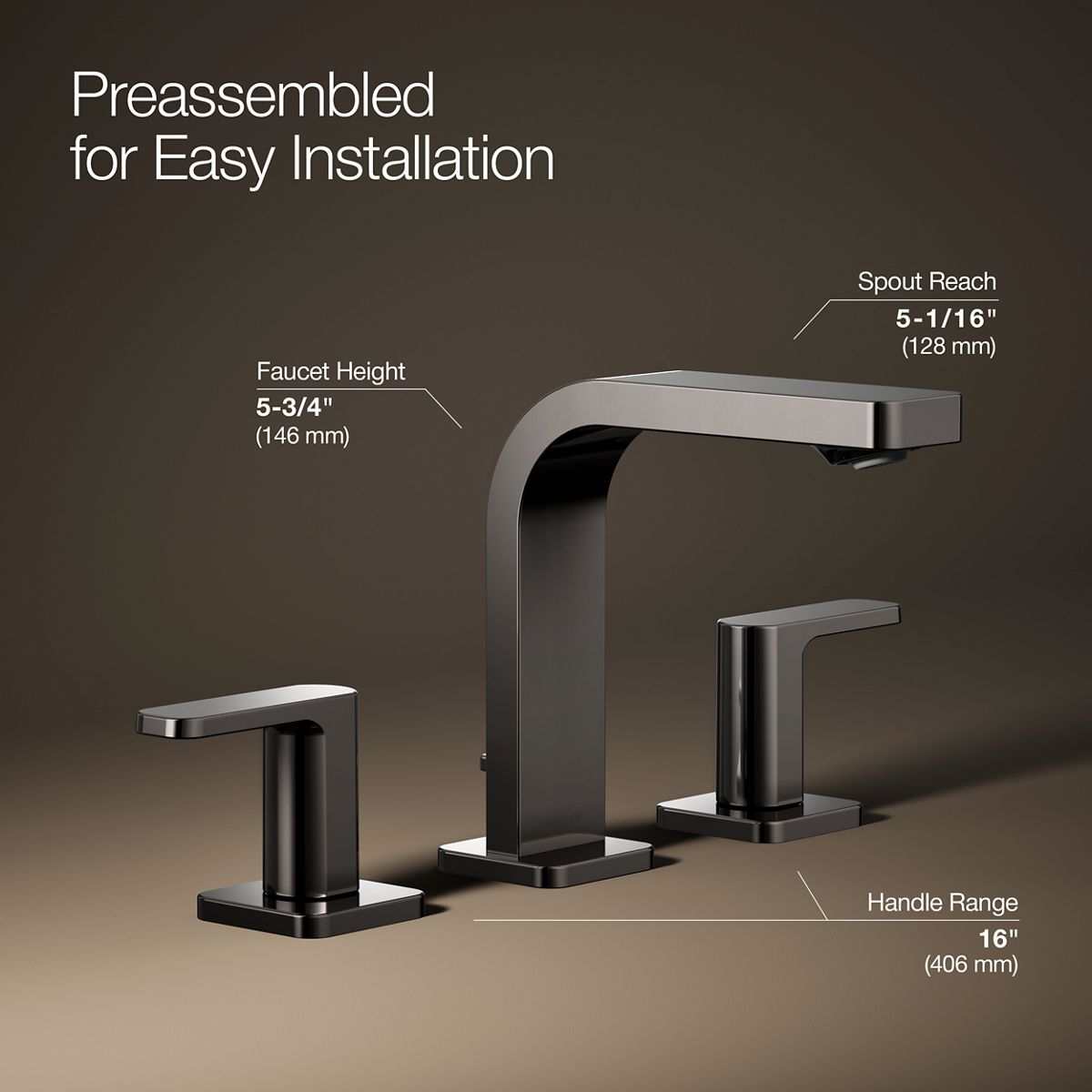 Parallel® Widespread bathroom sink faucet, 1.2 gpm