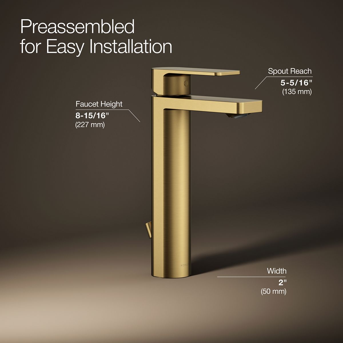 Parallel® Tall single-handle bathroom sink faucet, 1.2 gpm