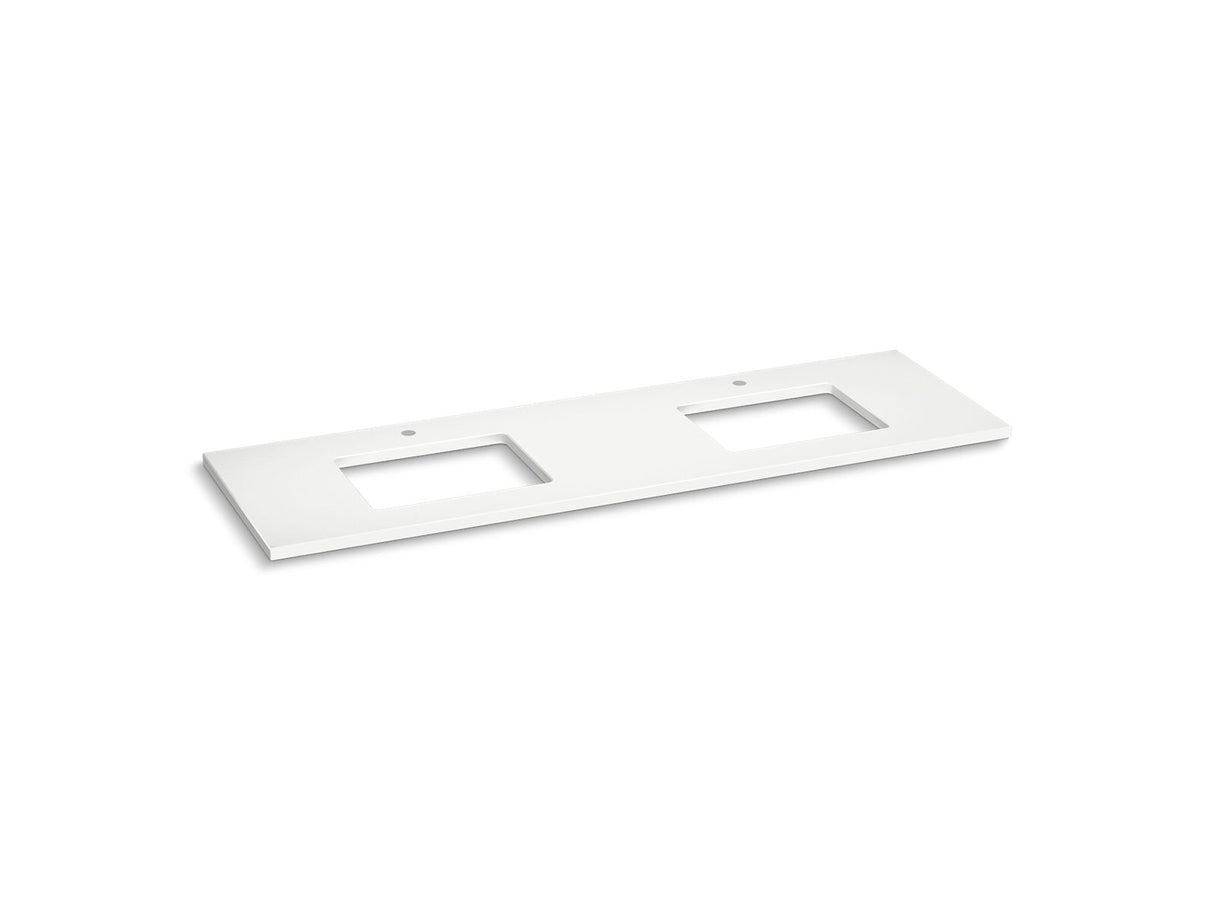 Silestone® 73" quartz vanity top with two rectangular cutouts