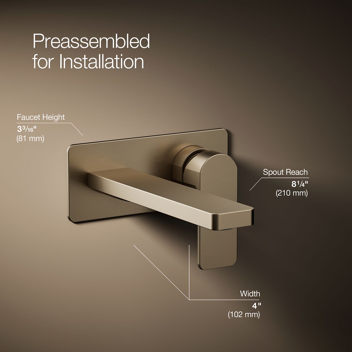 Parallel® Wall-mount single-handle bathroom sink faucet, 1.2 gpm