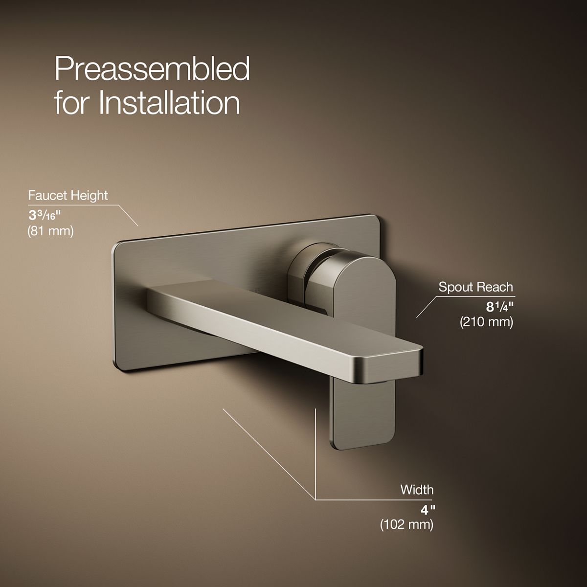 Parallel® Wall-mount single-handle bathroom sink faucet, 1.2 gpm