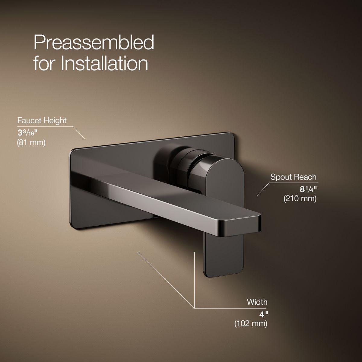 Parallel® Wall-mount single-handle bathroom sink faucet, 1.2 gpm