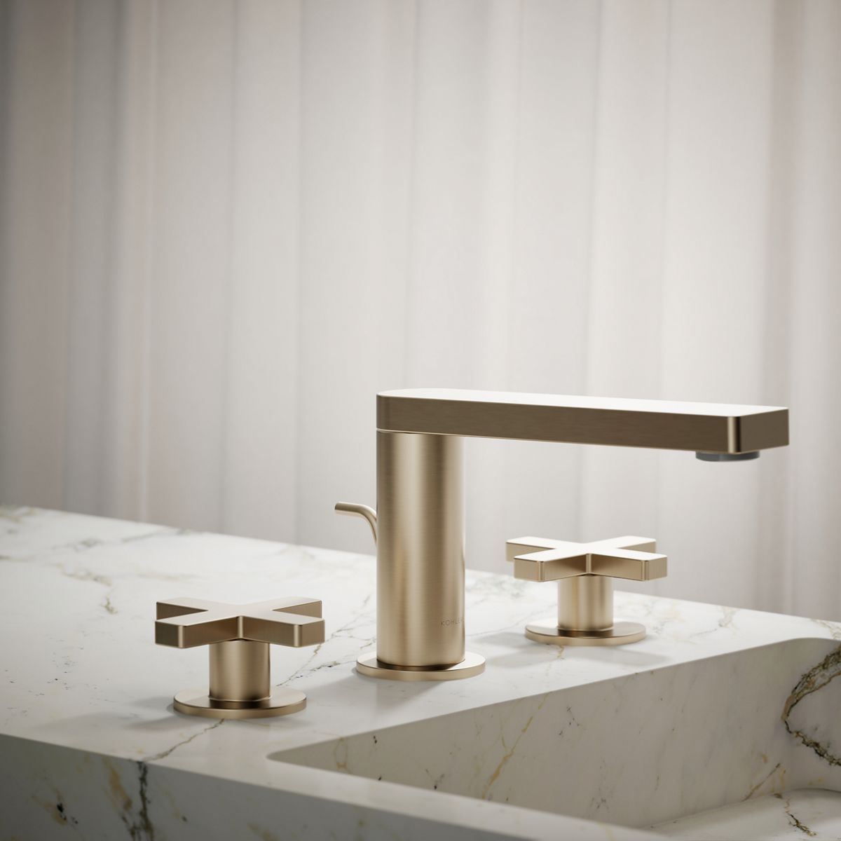 Composed® Widespread bathroom sink faucet with Cross handles, 1.2 gpm