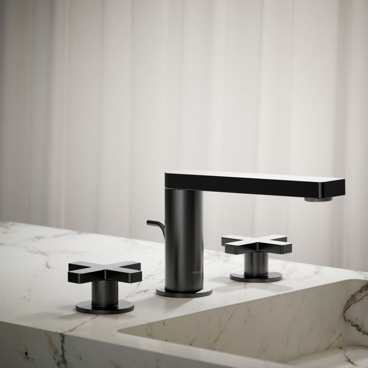 Composed® Widespread bathroom sink faucet with Cross handles, 1.2 gpm