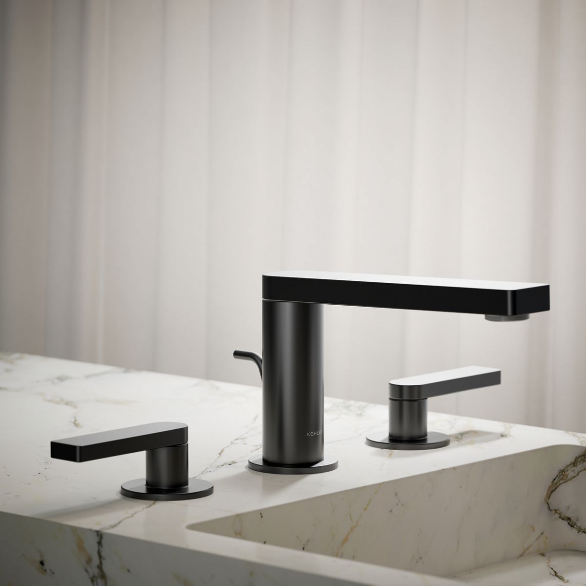 Composed® Widespread bathroom sink faucet with Lever handles, 1.2 gpm