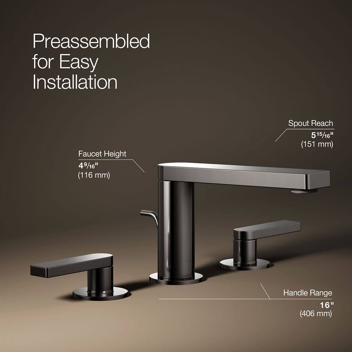 Composed® Widespread bathroom sink faucet with Lever handles, 1.2 gpm