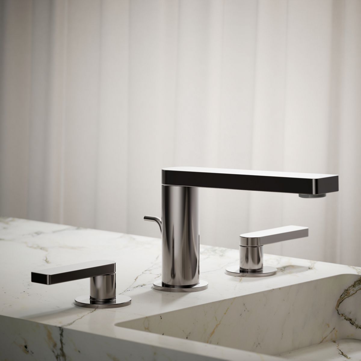 Composed® Widespread bathroom sink faucet with Lever handles, 1.2 gpm