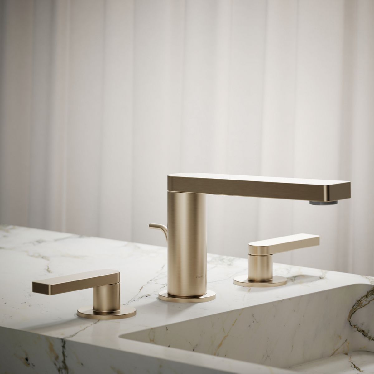 Composed® Widespread bathroom sink faucet with Lever handles, 1.2 gpm
