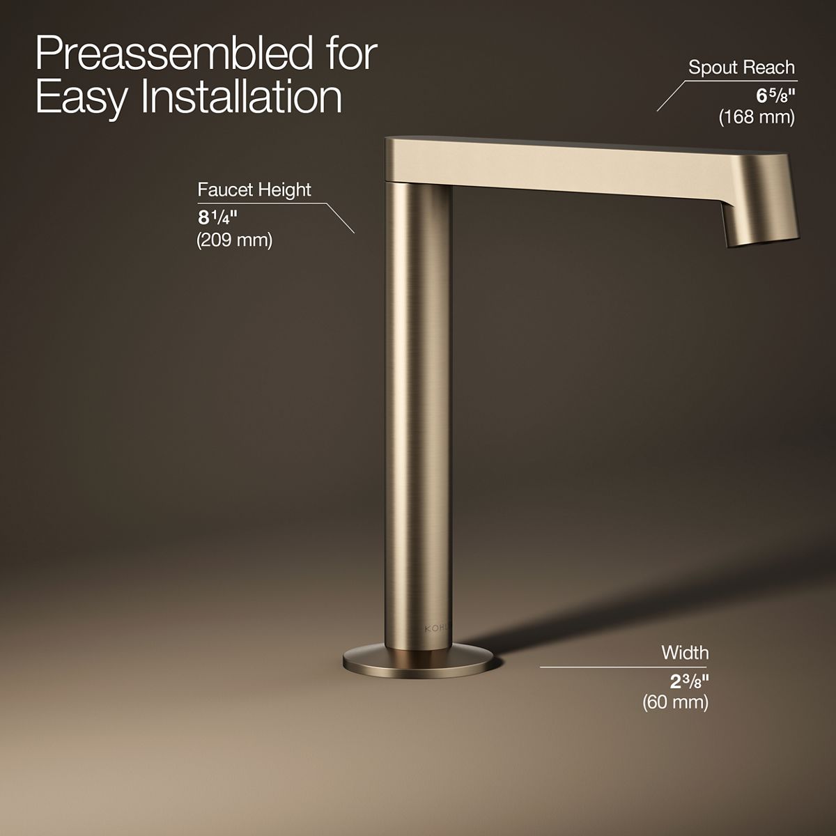 Components® Bathroom sink faucet spout with Row design, 1.2 gpm
